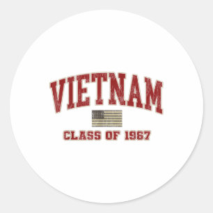 Vietnam War Veteran Shirt Military Cl Of 1967 Classic Round Sticker