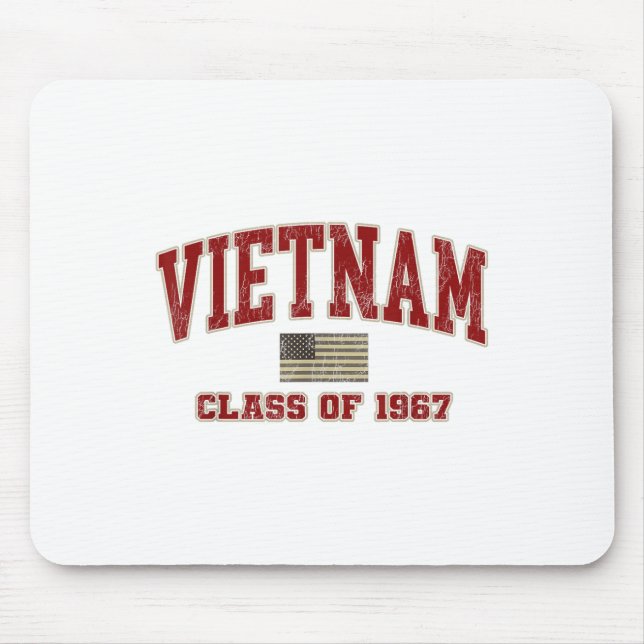 Vietnam War Veteran Shirt Military Cl Of 1967  Mouse Pad (Front)