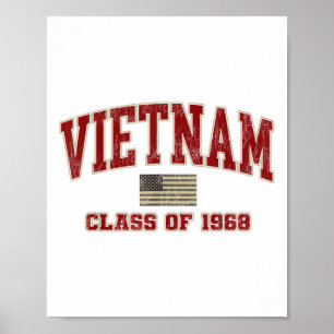 Vietnam War Veteran Shirt Military Cl Of 1968 Poster