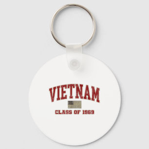 Vietnam War Veteran Shirt Military Cl Of 1969 Keychain