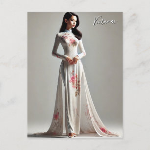 Vietnam Woman in Ao Dai Postcard