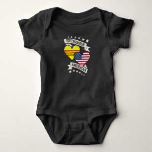 Vietnamese American Heart Flags Vietnam America Baby Bodysuit