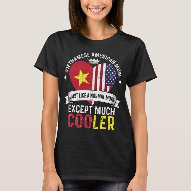 Vietnamese American Mom Mothers Day Vietnam Flag T-Shirt (Front)