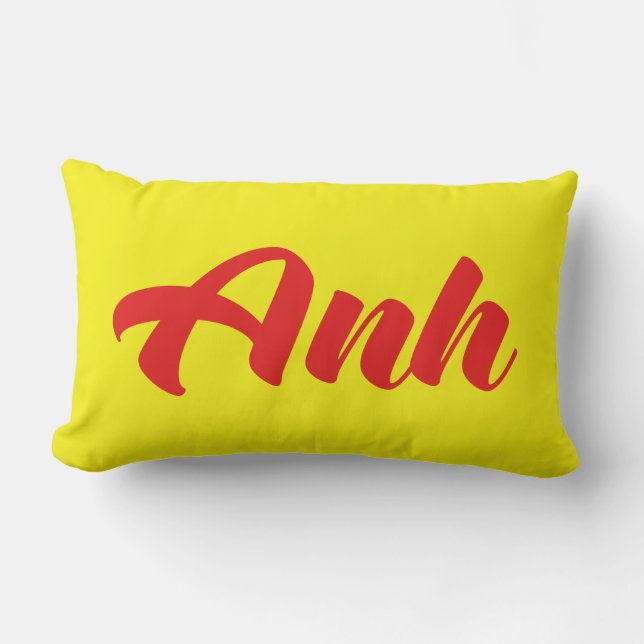 Vietnamese Brother - Anh ~ Tiếng Việt Language Lumbar Pillow (Front)