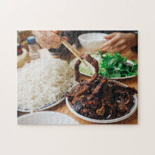 Vietnamese Bun Cha Grilled Pork Noodles Foods Jigsaw Puzzle