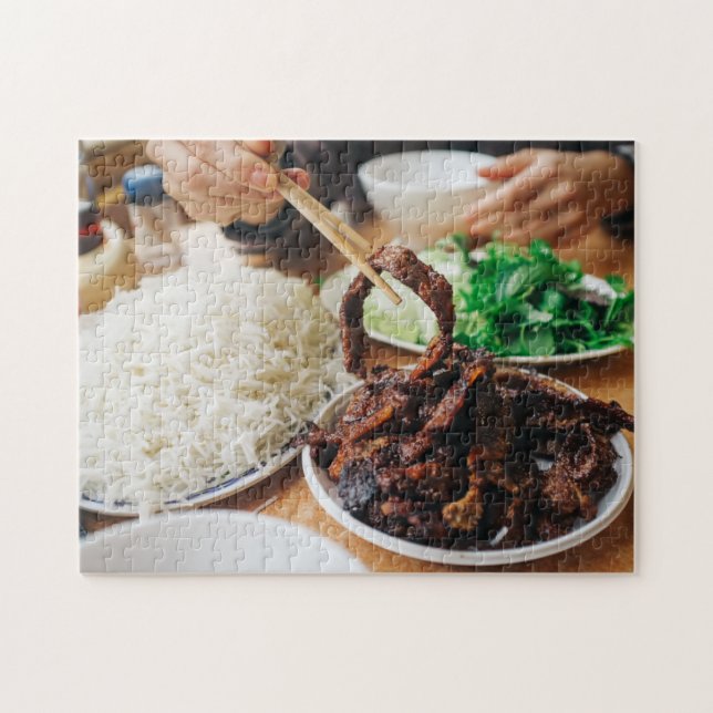 Vietnamese Bun Cha Grilled Pork Noodles Foods Jigsaw Puzzle (Horizontal)