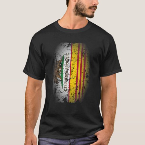 Vietnamese California Flag South Vietnam America T_Shirt