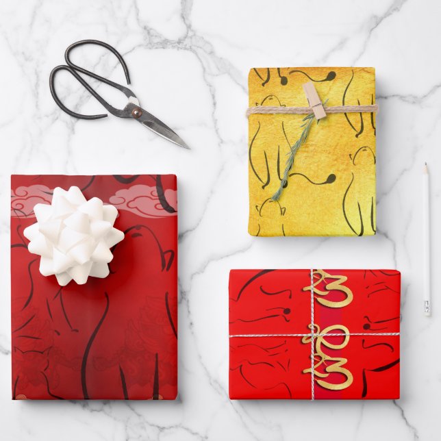 Vietnamese Cat year 2023 WP3 Wrapping Paper Sheets (Front)
