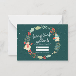 Vietnamese Christmas Card. Giang Sinh An Lanh Note Card