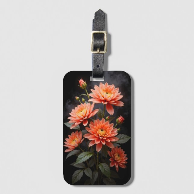 Vietnamese Chrysanthemum on the Moon Luggage Tag (Front Vertical)