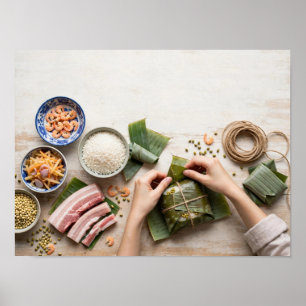 Vietnamese Chung Cake Making Poster