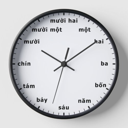 Vietnamese Clock Vietnam Time Hour Number Counting