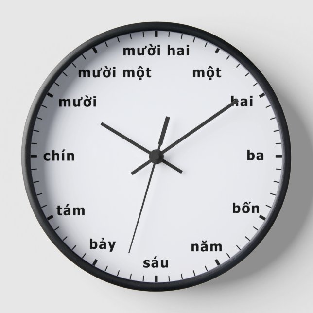 Vietnamese Clock Vietnam Time Hour Number Counting (Front)