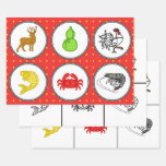 Vietnamese Dice Game Board - 3 Betting mats Wrapping Paper Sheets
