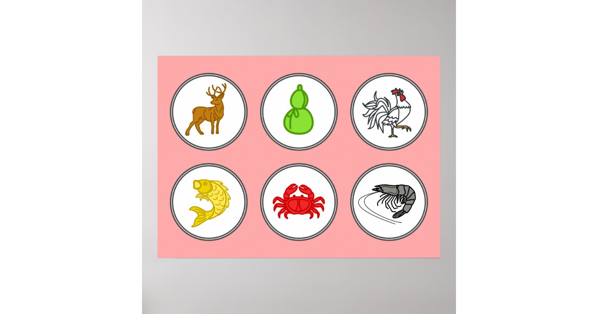 Vietnamese Dice Game Board betting mat Poster Zazzle