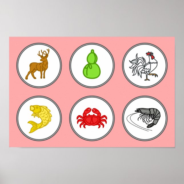 Vietnamese Dice Game Board Poster (Front)