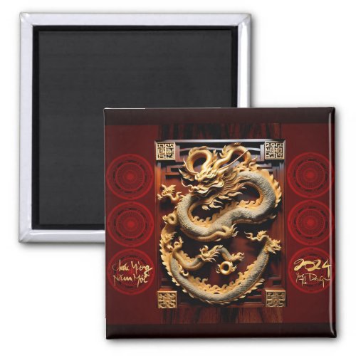 Vietnamese Drums Tt Dragon New Year Scupture 2024 Magnet