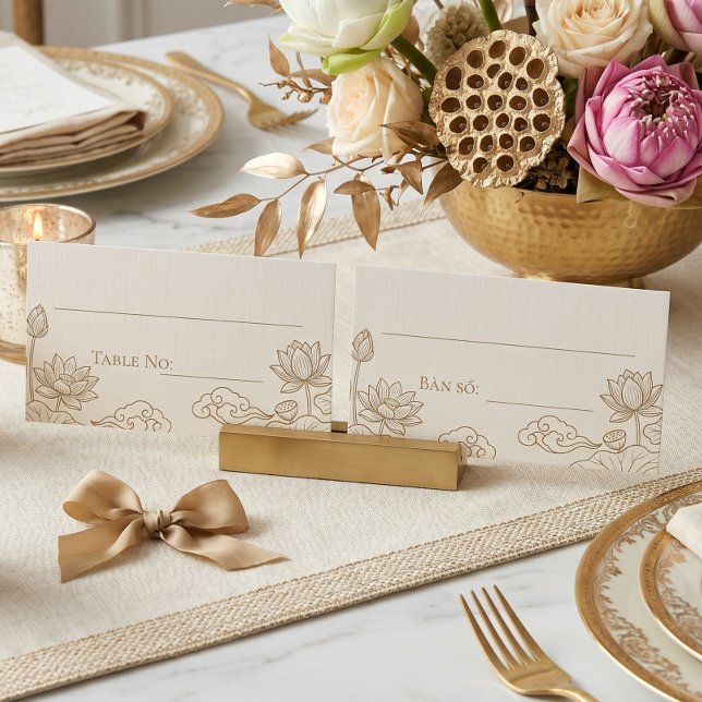Vietnamese-English Bilingual Double Sided  Place Card (Creator Uploaded)