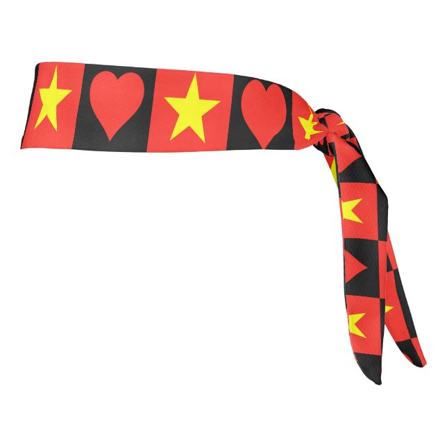 Vietnamese Flag and Heart Love Vietnam Tie Headband (Rotate 90)