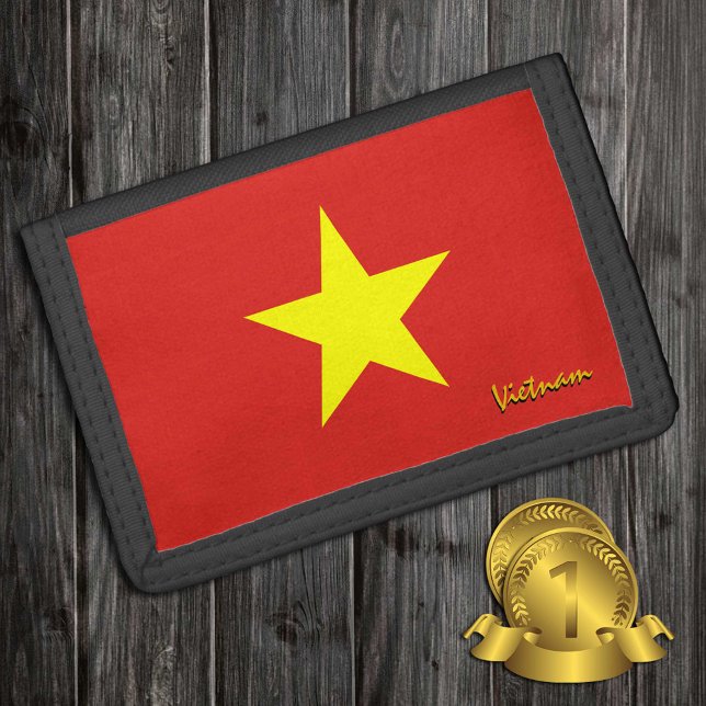 Vietnamese flag fashion, Vietnam patriots / sports Trifold Wallet (Creator Uploaded)