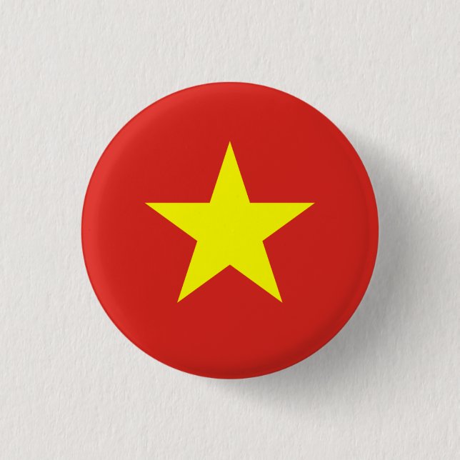 Vietnamese Flag, Flag of Vietnam Button (Front)