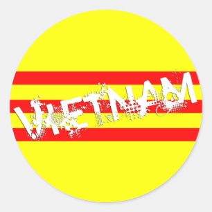 Vietnamese Flag (round stickers) Classic Round Sticker