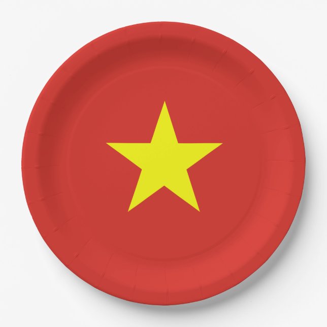 Vietnamese Flag (Vietnam) Paper Plates (Front)
