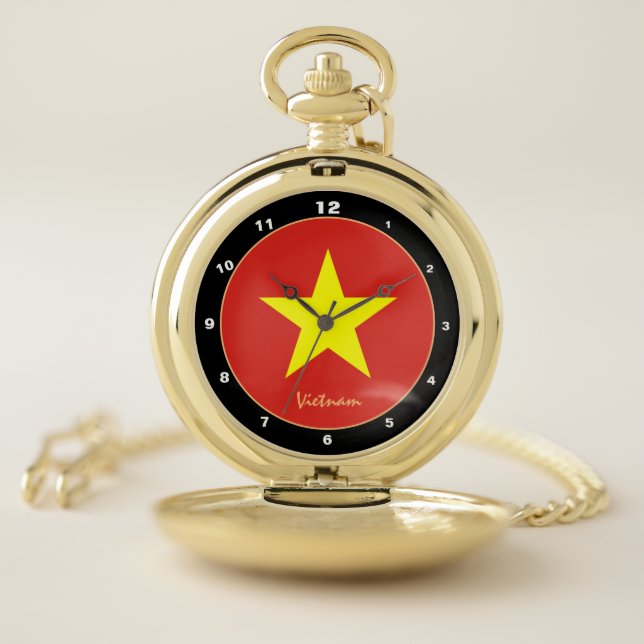Vietnamese Flag & Vietnam trendy fashion /design Pocket Watch (Inside)