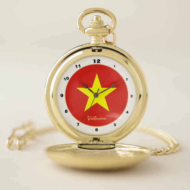 Vietnamese Flag & Vietnam trendy fashion /design Pocket Watch (Inside)