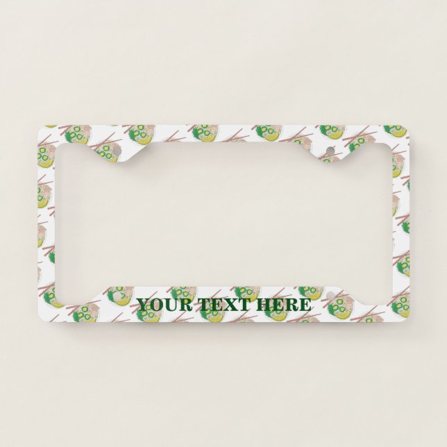 Vietnamese Food Pho Chicken Noodle Soup Foodie License Plate Frame (Front)
