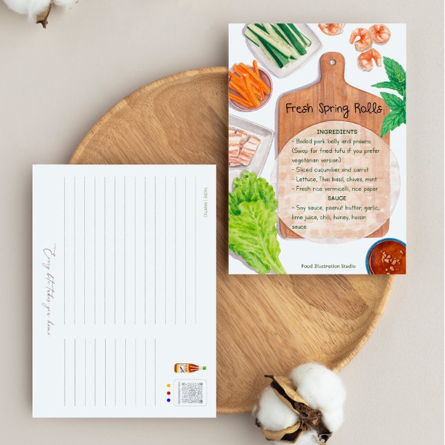 Vietnamese Fresh Spring Rolls - Recipe Postcard (Creator Uploaded)