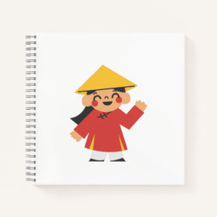 Vietnamese in Áo Dài Spiral Notebook – "Xin Chào!"