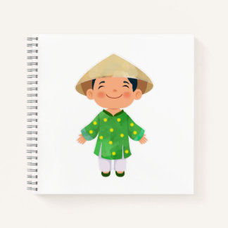 Vietnamese in Áo Dài Spiral Notebook – "Xin Chào"