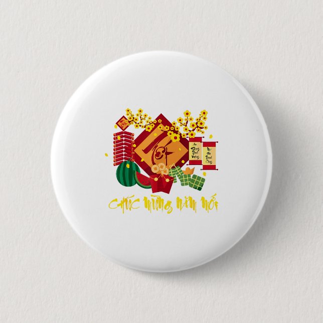 Vietnamese Lunar New Year 2026 Tet Viet Chuc Mung  Button (Front)