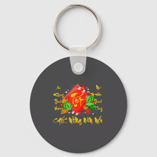 Vietnamese Lunar New Year 2026 Tet Viet Chuc Mung  Keychain (Front)