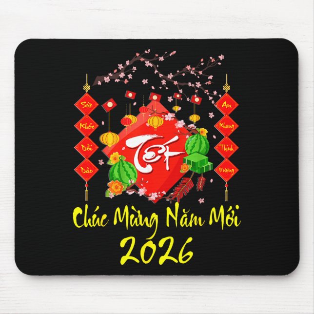 Vietnamese Lunar New Year 2026 Tet Viet Chuc Mung  Mouse Pad (Front)