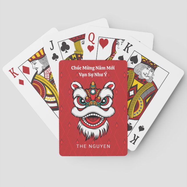 Vietnamese Lunar New Year Lion Poker Cards (Back)