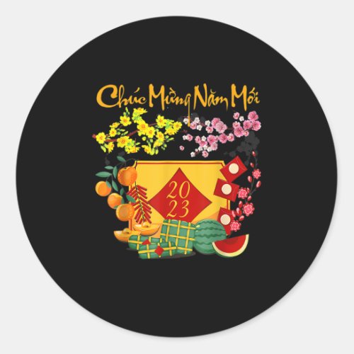 Vietnamese Lunar New Year _ Tet 2023 Decoration Li Classic Round Sticker