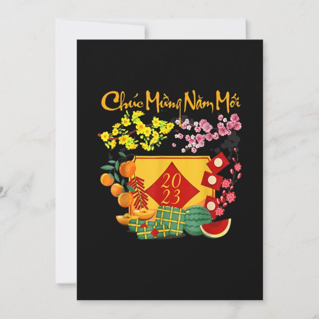 Vietnamese Lunar New Year - Tet 2023 Decoration Li Save The Date (Front)