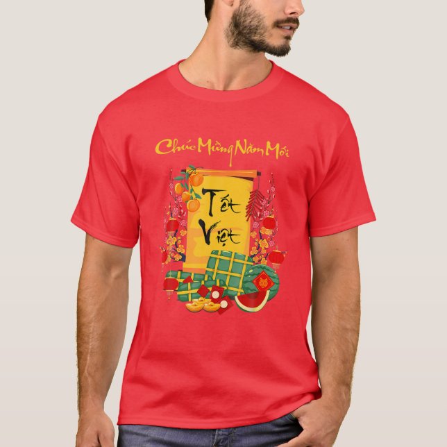 Vietnamese Lunar New Year Tet Viet Tiger Chuc Mung T-Shirt (Front)