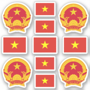 Vietnamese national symbols /coat of arms and flag sticker