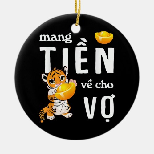 Vietnamese New Year 2022 Tiger Ceramic Ornament
