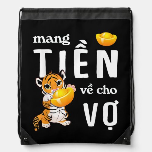 Vietnamese New Year 2022 Tiger Drawstring Bag
