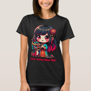 Vietnamese New Year Girl & Red Dragon T-Shirt