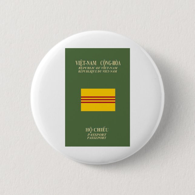 Vietnamese Passport - Flag of South Vietnam Button (Front)