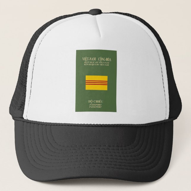 Vietnamese Passport - Flag of South Vietnam Trucker Hat (Front)