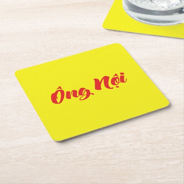 Vietnamese (Paternal) Grandfather - Ông Nội Square Paper Coaster (Angled)