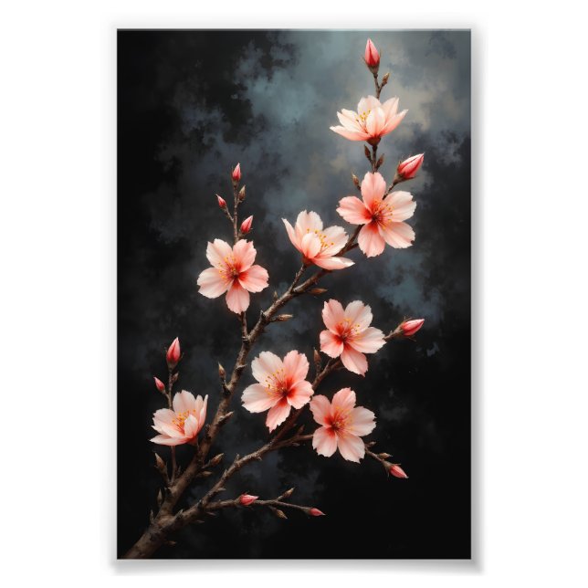 Vietnamese Peach Blossom Art Photo Print (Front)
