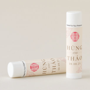 Vietnamese Peony Song Hy Wedding Lip Balm Favor