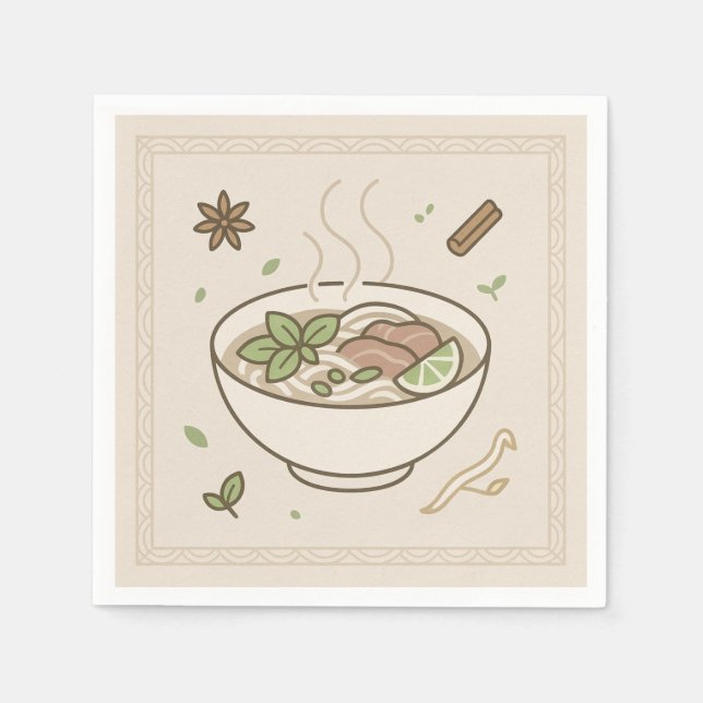 Vietnamese Pho (U.S. Restaurant Style) Napkins (Front)